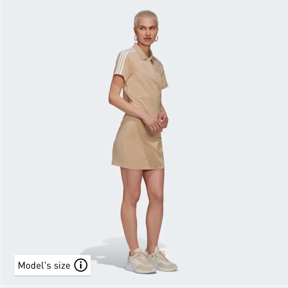Adidas Tan/Cream Classic Tee Dress- Polo Dress